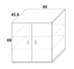 Komoda 2-dvířková D412/BC-Domino