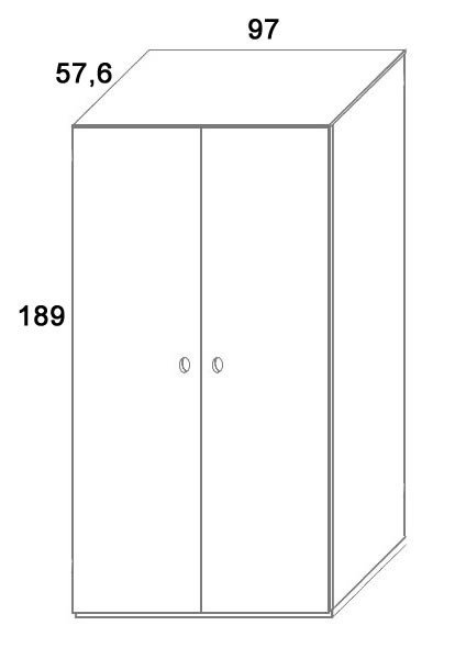 Pološatní skříň 2-dvířková D506/BC-Domino